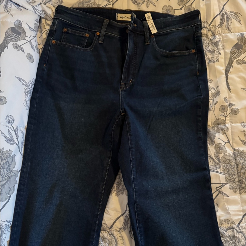 Madewell Deep Indigo Skinny Flare Leg Jeans